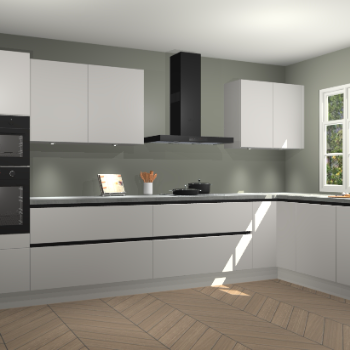 Zijdegrijze greeploze keuken Graz 71541