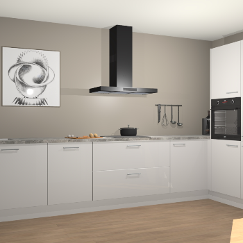 Zijdegrijze hoogglans keuken Khao Lak 74100