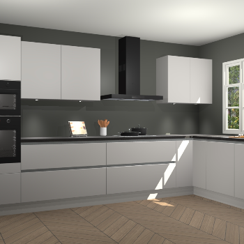 Zijdegrijze greeploze keuken Graz 71565