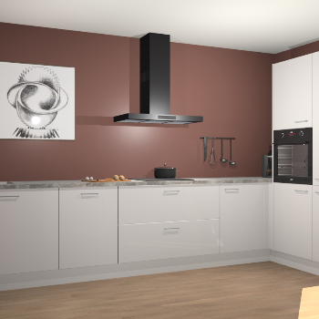 Zijdegrijze hoogglans keuken Khao Lak 74101