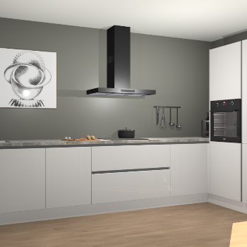 Zijdegrijze hoogglans greeploze keuken Khao Lak 74102