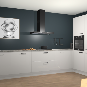 Zijdegrijze hoogglans keuken Khao Lak 74103