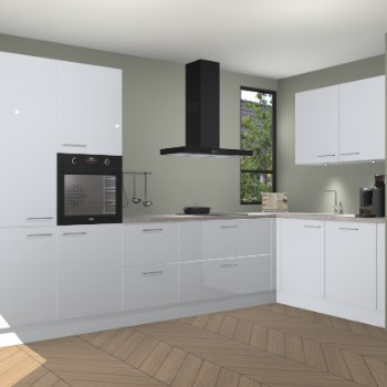 Sneeuwwitte hoogglans keuken Vlaanderen 47906
