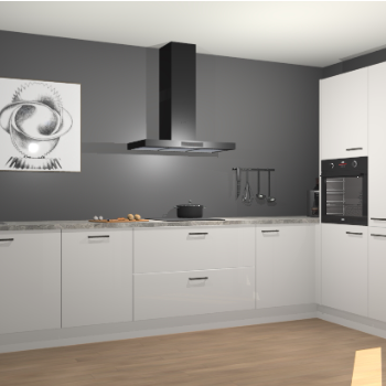 Zijdegrijze hoogglans keuken Khao Lak 74104