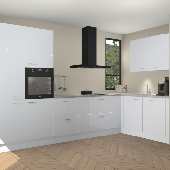 Sneeuwwitte hoogglans keuken Vlaanderen 47907