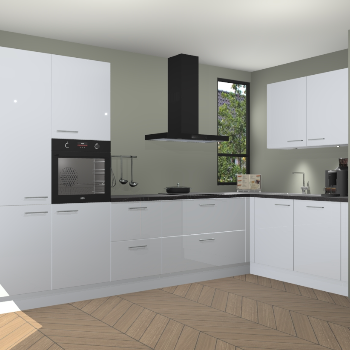 Sneeuwwitte hoogglans keuken Vlaanderen 47912