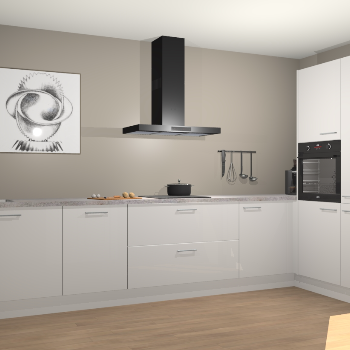 Zijdegrijze hoogglans keuken Khao Lak 74106