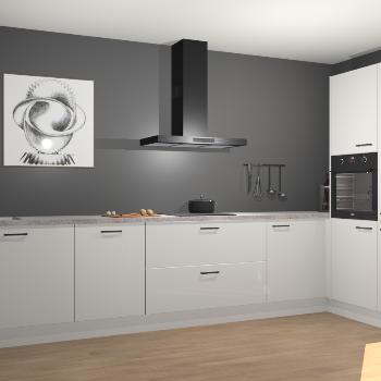 Zijdegrijze hoogglans keuken Khao Lak 74110