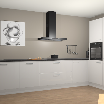 Zijdegrijze hoogglans keuken Khao Lak 74112