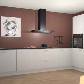 Zijdegrijze hoogglans keuken Khao Lak 74113