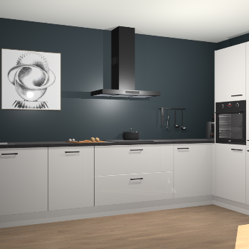 Zijdegrijze hoogglans keuken Khao Lak 74115