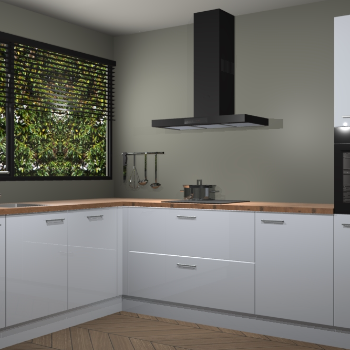 Sneeuwwitte hoogglans  keuken Rhodos 55014