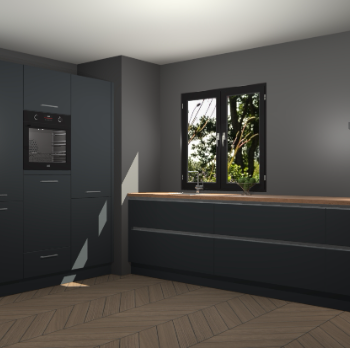 Onyxgrijze greeploze keuken Taipei 89561