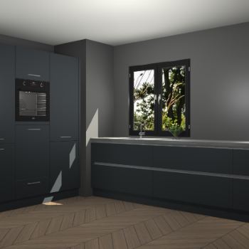 Onyxgrijze greeploze keuken Taipei 89593