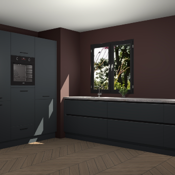 Onyxgrijze greeploze keuken Taipei 89712