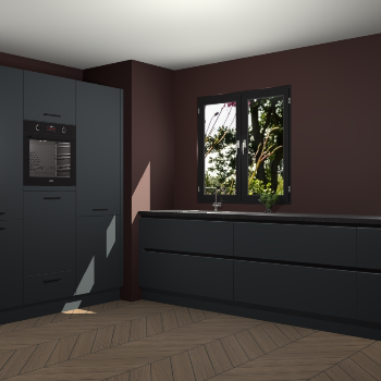 Onyxgrijze greeploze keuken Taipei 89718