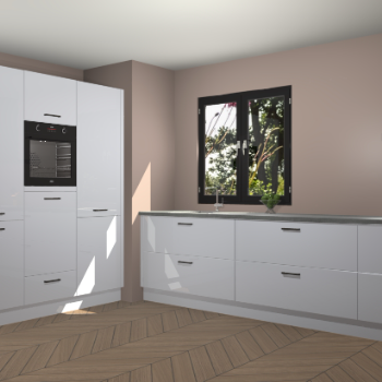 Sneeuwwitte hoogglans keuken Taipei 89410