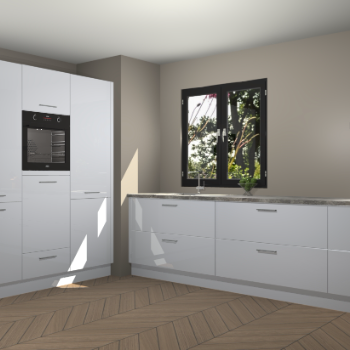 Sneeuwwitte hoogglans keuken Taipei 89528