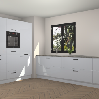 Sneeuwwitte hoogglans keuken Taipei 89531