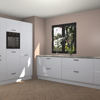 Sneeuwwitte hoogglans keuken Taipei 89532