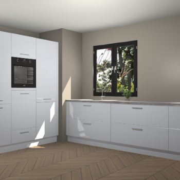 Sneeuwwitte hoogglans keuken Taipei 89534