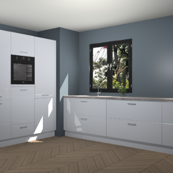 Sneeuwwitte hoogglans keuken Taipei 89535