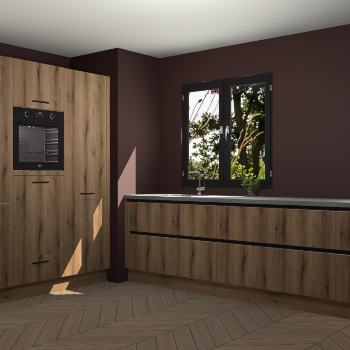 Goud Eiken greeploze keuken Taipei 89654