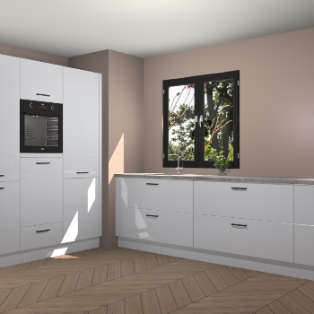 Sneeuwwitte hoogglans keuken Taipei 89538