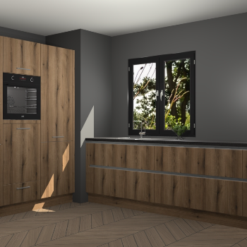 Goud Eiken greeploze keuken Taipei 89727