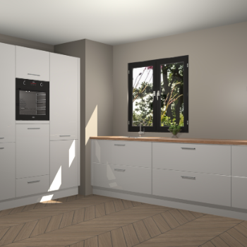 Zijdegrijze hoogglans keuken Taipei 89584