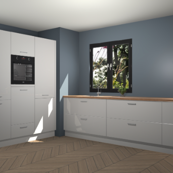 Zijdegrijze hoogglans keuken Taipei 89585