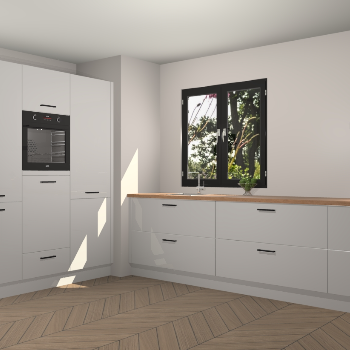 Zijdegrijze hoogglans keuken Taipei 89587