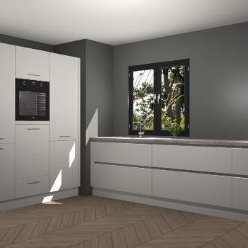 Zijdegrijze greeploze keuken Taipei 89788