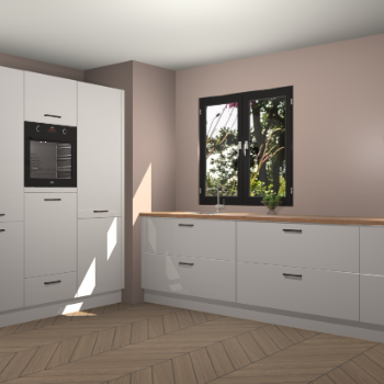 Zijdegrijze hoogglans keuken Taipei 89588