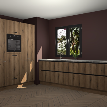 Goud Eiken greeploze keuken Taipei 89754