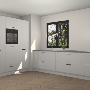 Zijdegrijze hoogglans keuken Taipei 89619