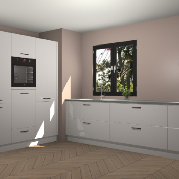 Zijdegrijze hoogglans keuken Taipei 89620