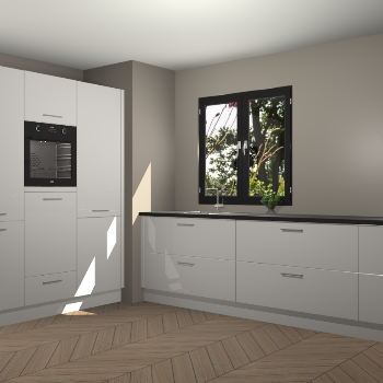 Zijdegrijze hoogglans keuken Taipei 89622