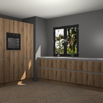 Goud Eiken greeploze keuken Taipei 89758