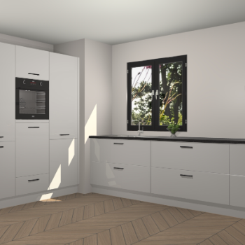 Zijdegrijze hoogglans keuken Taipei 89625