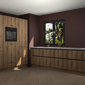 Goud Eiken greeploze keuken Taipei 89761