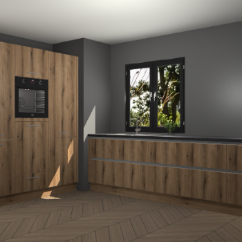 Goud Eiken greeploze keuken Taipei 89794