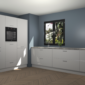 Zijdegrijze hoogglans keuken Taipei 89732