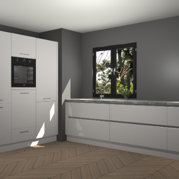 Zijdegrijze hoogglans greeploze keuken Taipei 89733