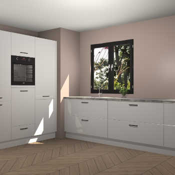 Zijdegrijze hoogglans keuken Taipei 89735