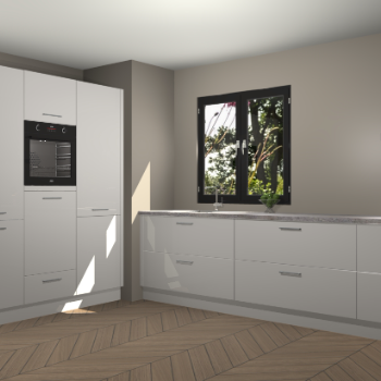 Zijdegrijze hoogglans keuken Taipei 89737