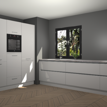 Zijdegrijze hoogglans greeploze keuken Taipei 89739