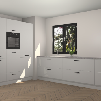 Zijdegrijze hoogglans keuken Taipei 89740