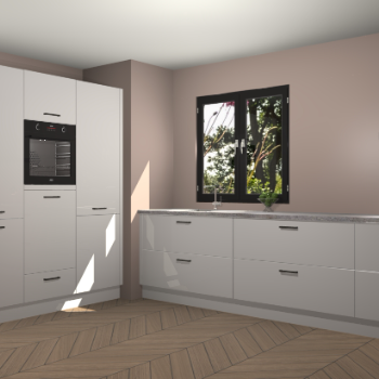 Zijdegrijze hoogglans keuken Taipei 89741