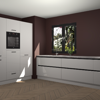 Zijdegrijze hoogglans greeploze keuken Taipei 89742